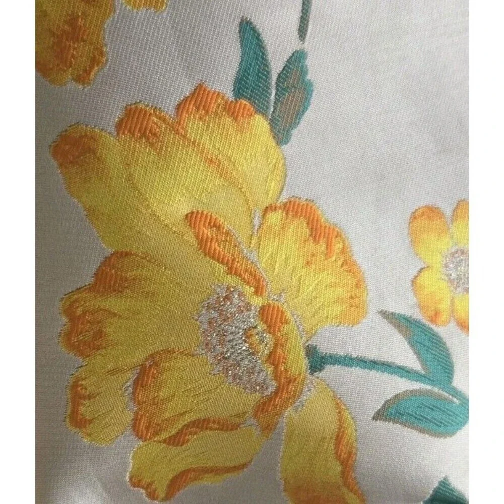Endless Rose Satin Floral Brocade Shorts Size XS Cream Yellow Lined NWT